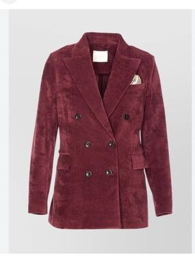 1901 Double-Breasted Corduroy Blazer in Burgundy
